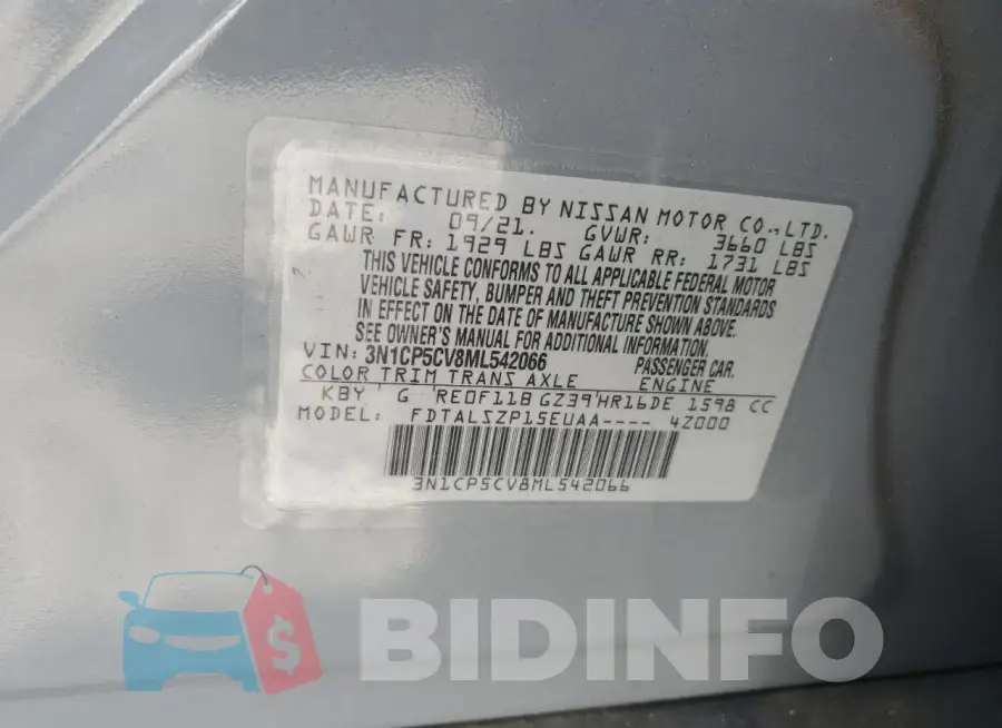 3N1CP5CV8ML542066 Photo# 12