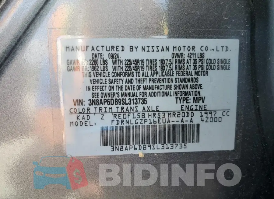 3N8AP6DB9SL313735 Photo# 13