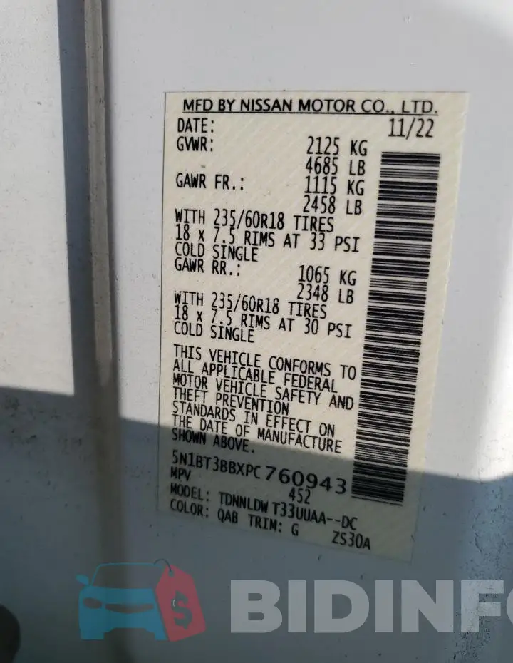 5N1BT3BBXPC760943 Photo# 14