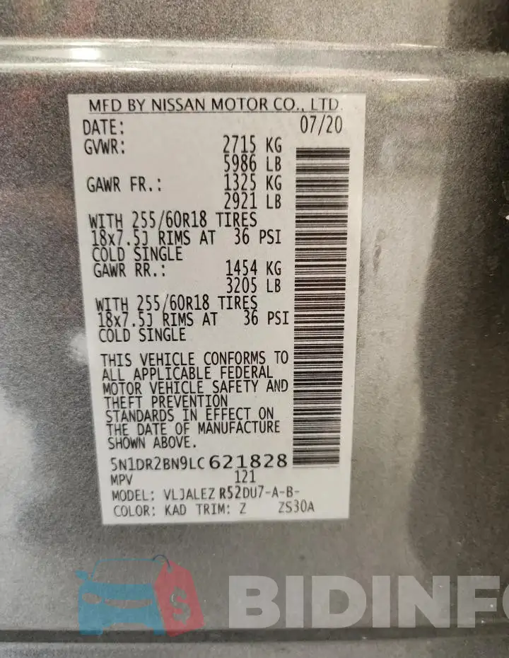 5N1DR2BN9LC621828 Photo# 13