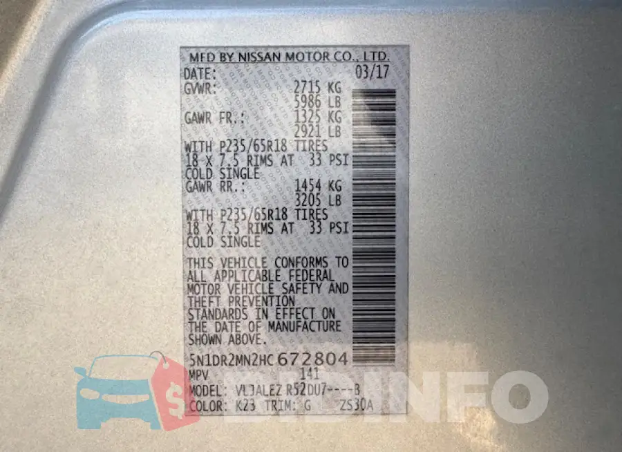5N1DR2MN2HC672804 Photo# 15