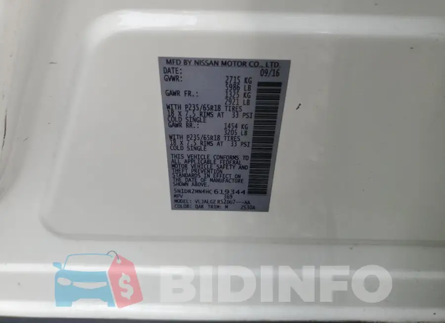 5N1DR2MN4HC619344 Photo# 14