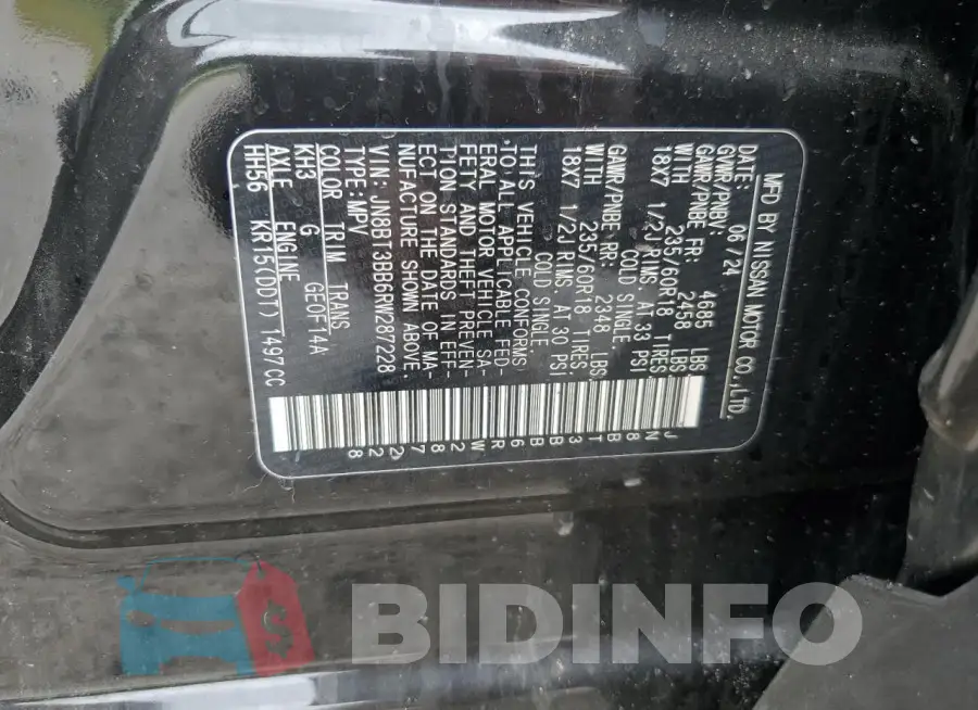 JN8BT3BB6RW287228 Photo# 13