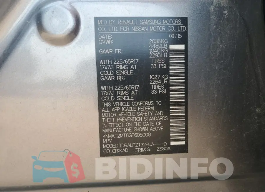 KNMAT2MT8GP605008 Photo# 12