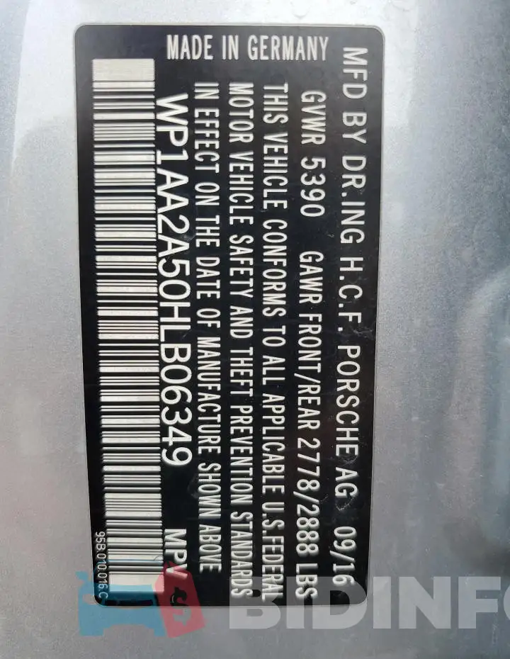 WP1AA2A50HLB06349 Photo# 13