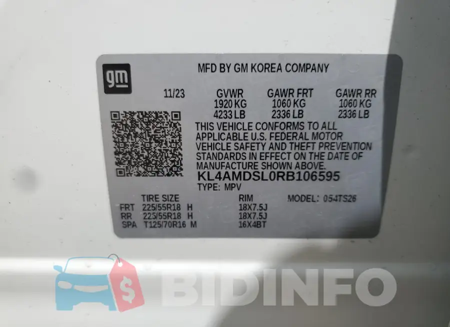 KL4AMDSL0RB106595 Photo# 14