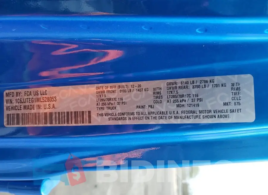 1C6JJTEG1ML528053 Photo# 13