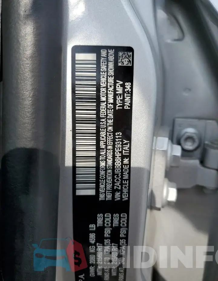 ZACCJBBB6HPE93113 Photo# 13