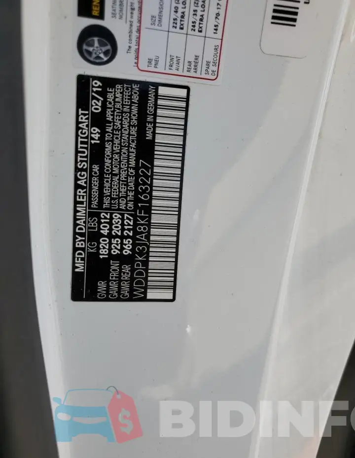 WDDPK3JA8KF163227 Photo# 12