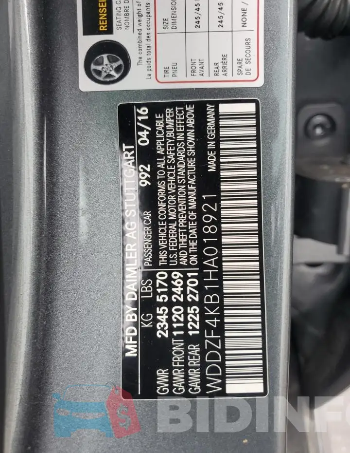 WDDZF4KB1HA018921 Photo# 12