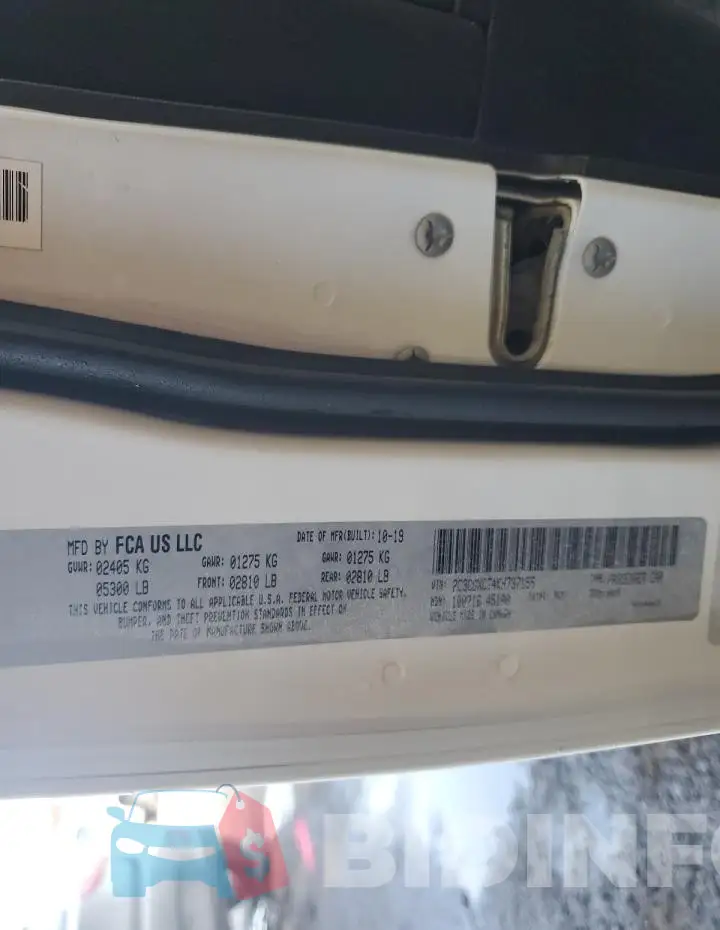 2C3CDXCT4KH737155 Photo# 12