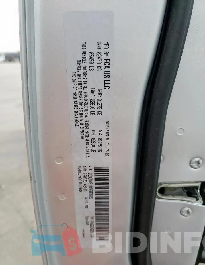 2C3CDXGJ0KH688805 Photo# 12