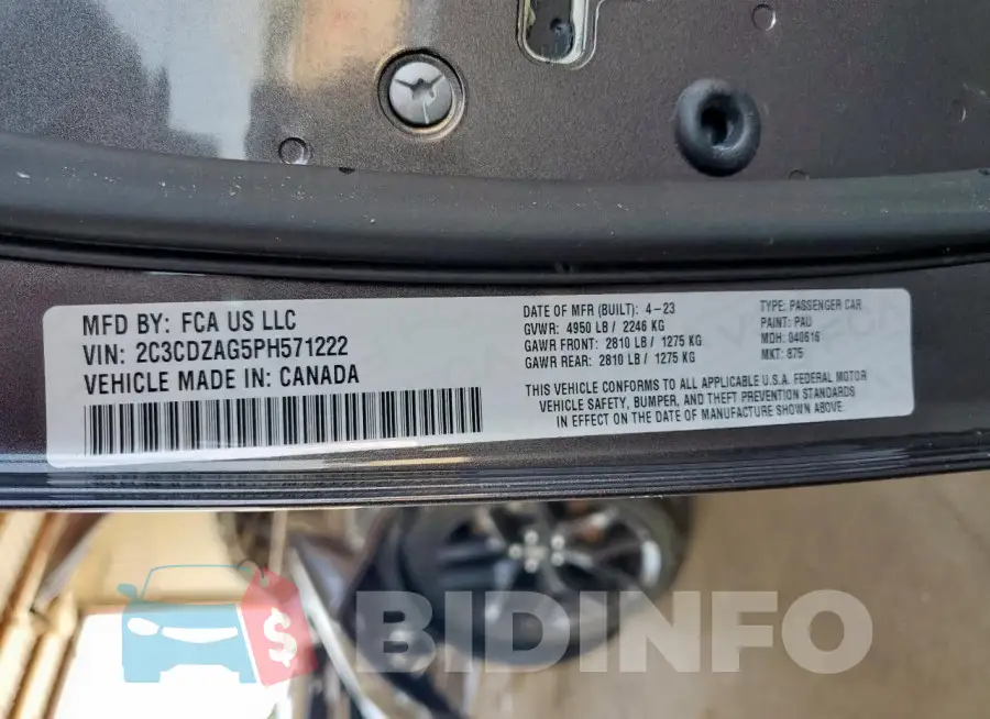 2C3CDZAG5PH571222 Photo# 12