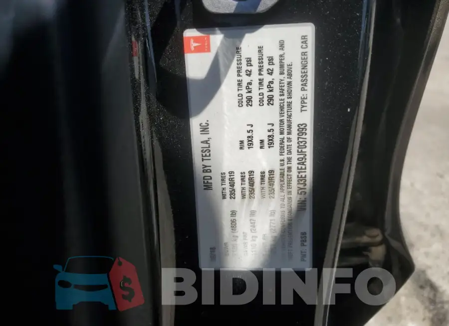 5YJ3E1EA9JF037993 Photo# 13