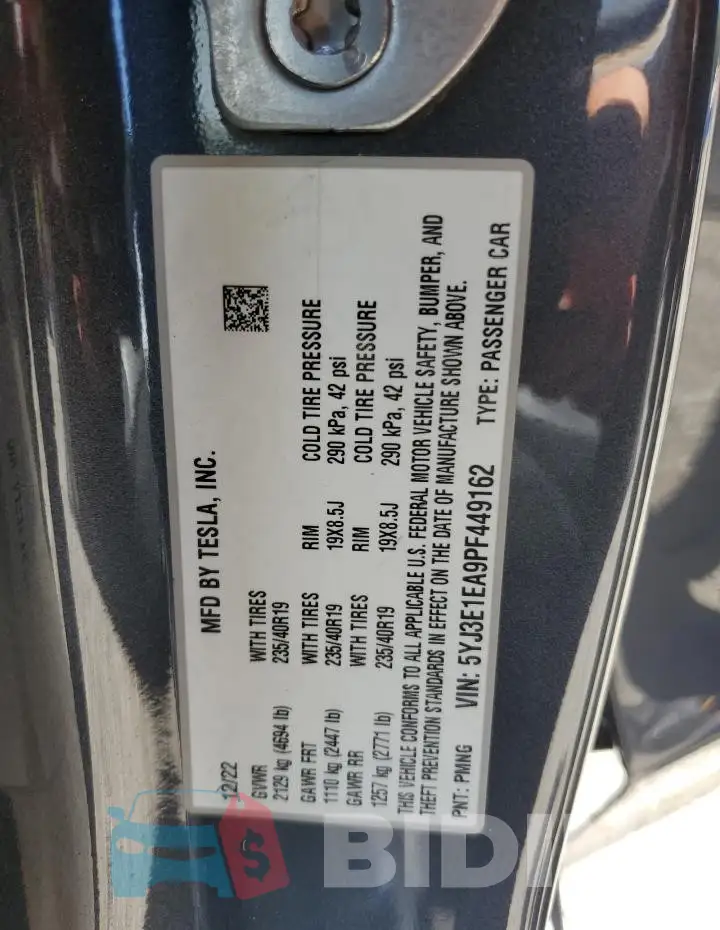 5YJ3E1EA9PF449162 Photo# 13