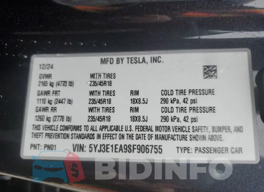 5YJ3E1EA9SF906755 Photo# 13