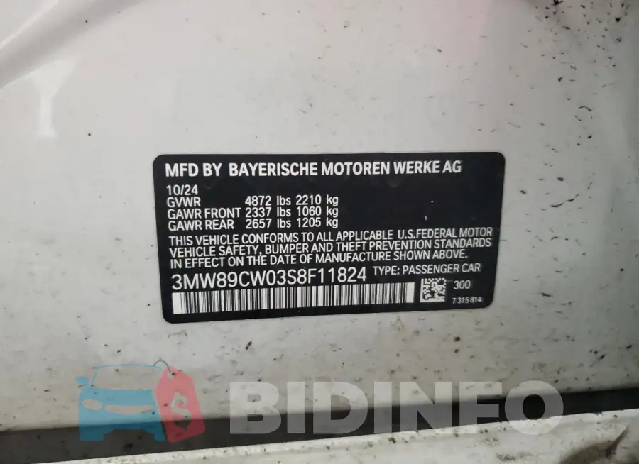 3MW89CW03S8F11824 Photo# 12