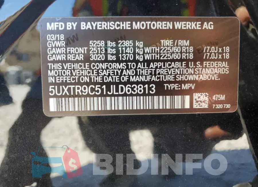 5UXTR9C51JLD63813 Photo# 13