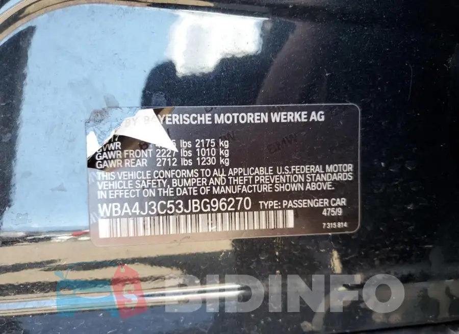 WBA4J3C53JBG96270 Photo# 12