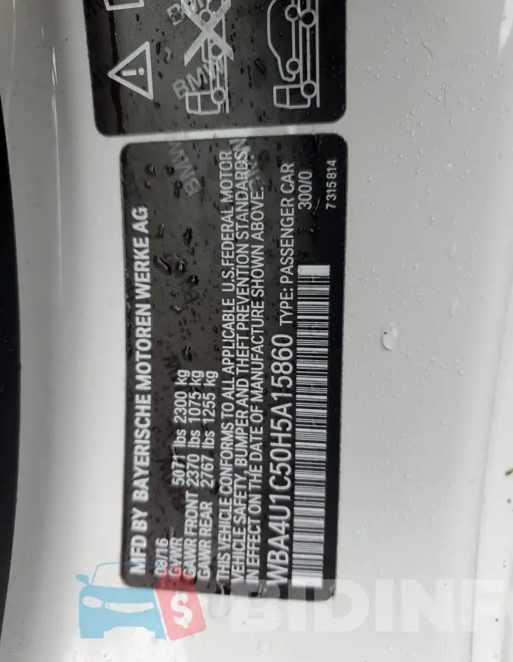 WBA4U1C50H5A15860 Photo# 13