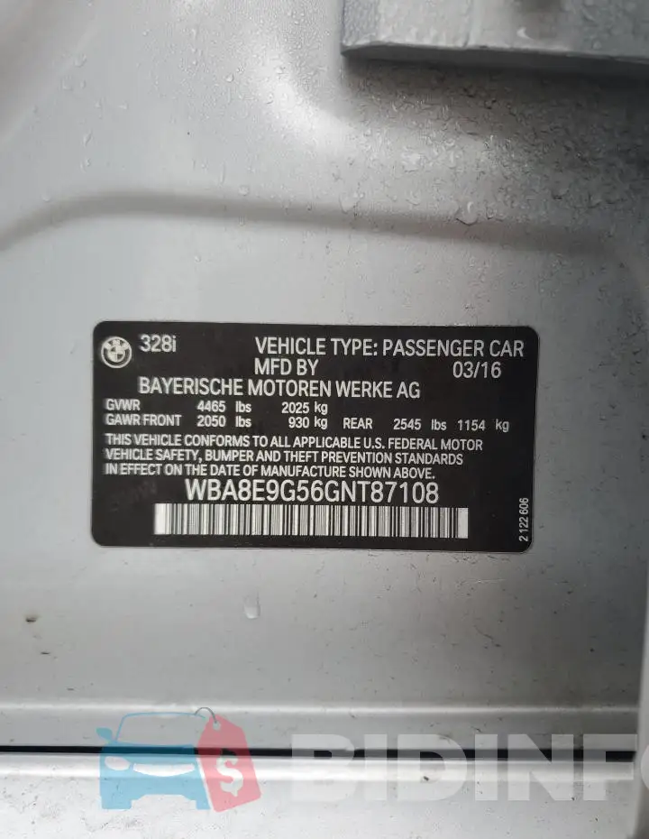 WBA8E9G56GNT87108 Photo# 12