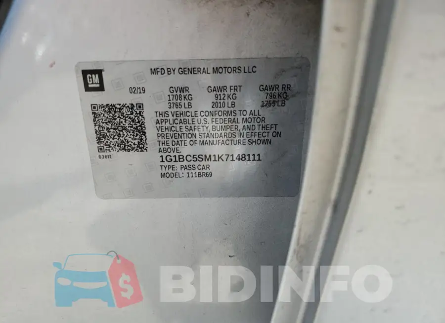 1G1BC5SM1K7148111 Photo# 13
