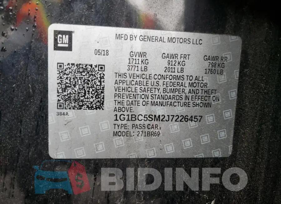 1G1BC5SM2J7226457 Photo# 12