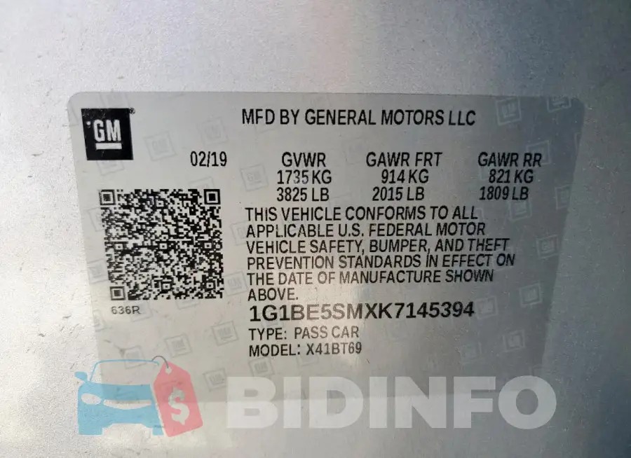 1G1BE5SMXK7145394 Photo# 13