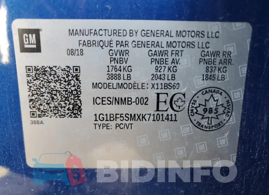 1G1BF5SMXK7101411 Photo# 12