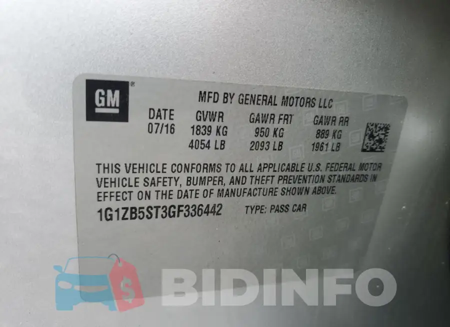 1G1ZB5ST3GF336442 Photo# 12