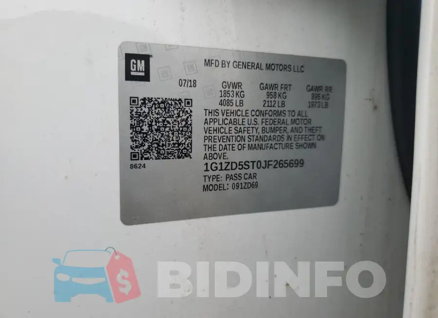 1G1ZD5ST0JF265699 Photo# 12