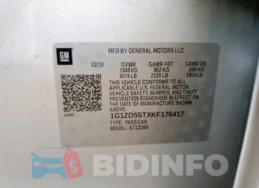 1G1ZD5STXKF176417 Photo# 12