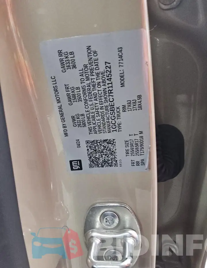 1GCGSBEC7R1145227 Photo# 12