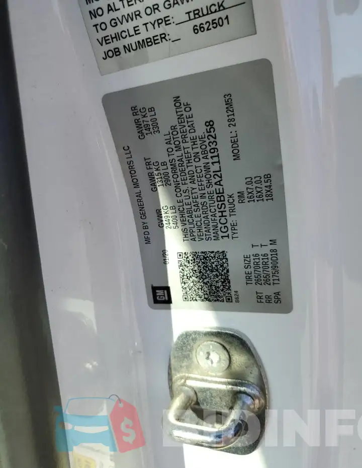 1GCHSBEA2L1193258 Photo# 12