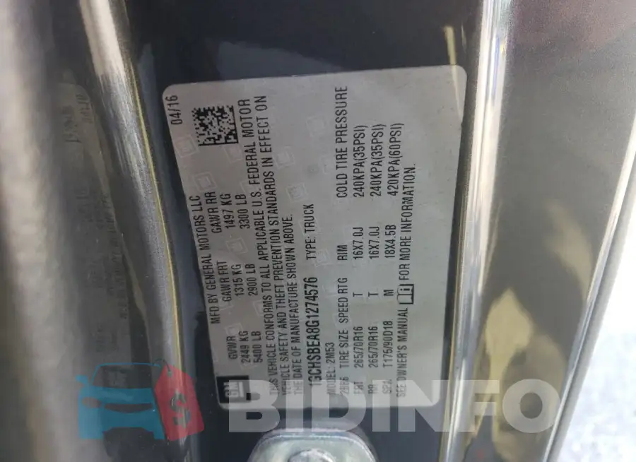 1GCHSBEA8G1274576 Photo# 12