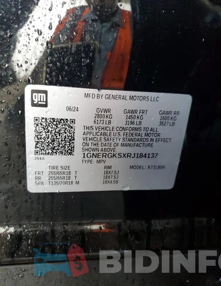 1GNERGKSXRJ184137 Photo# 13