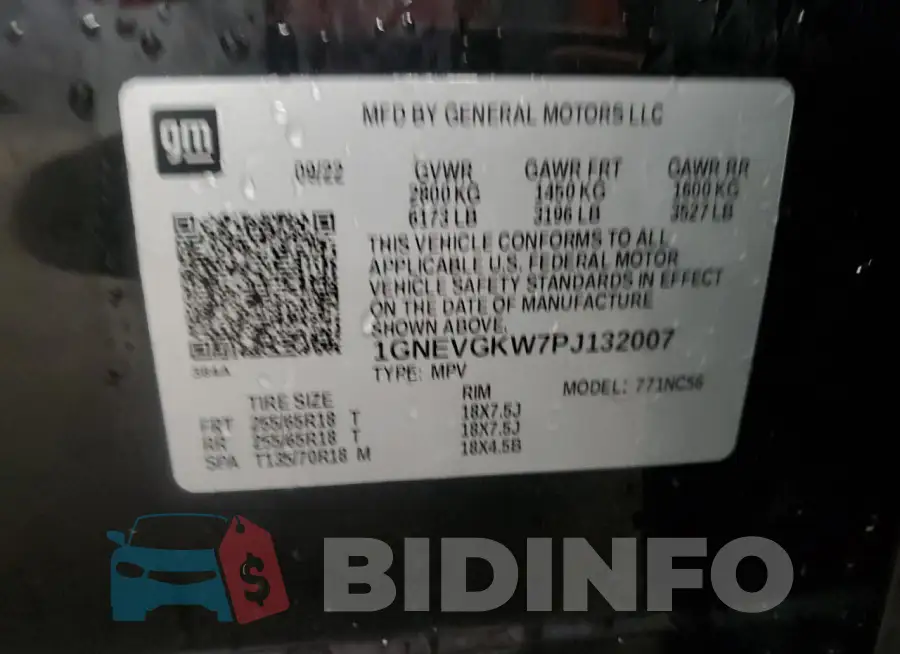 1GNEVGKW7PJ132007 Photo# 13