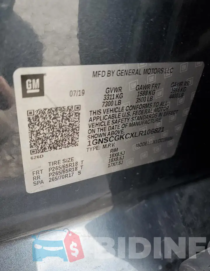 1GNSCGKCXLR106821 Photo# 13
