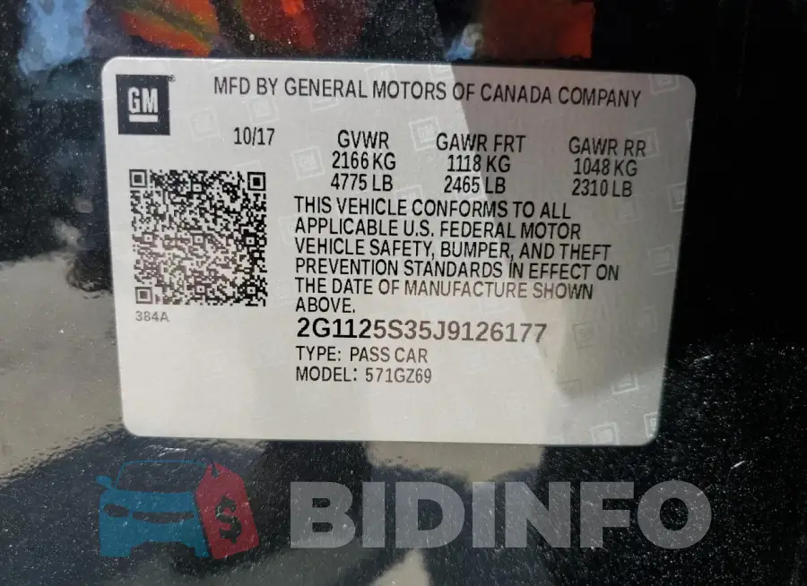 2G1125S35J9126177 Photo# 12