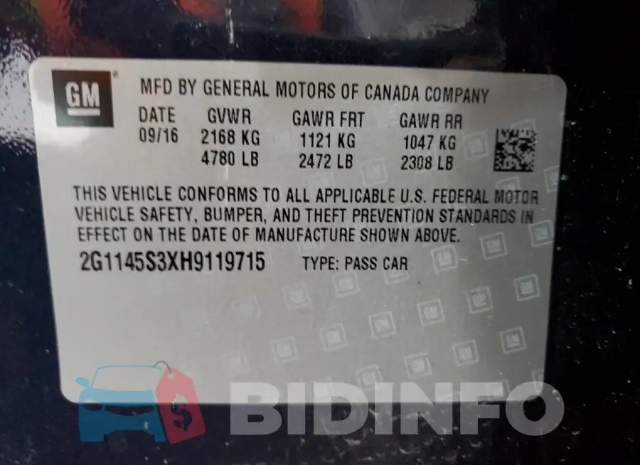 2G1145S3XH9119715 Photo# 12