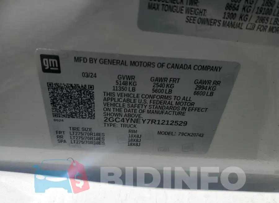 2GC4YNEY7R1212529 Photo# 12