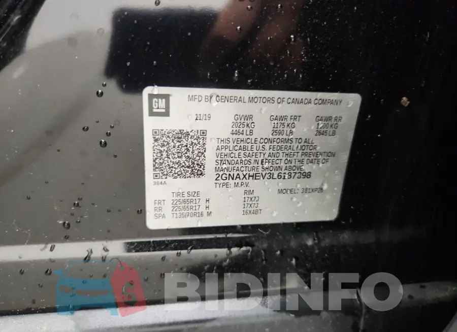 2GNAXHEV3L6187398 Photo# 13