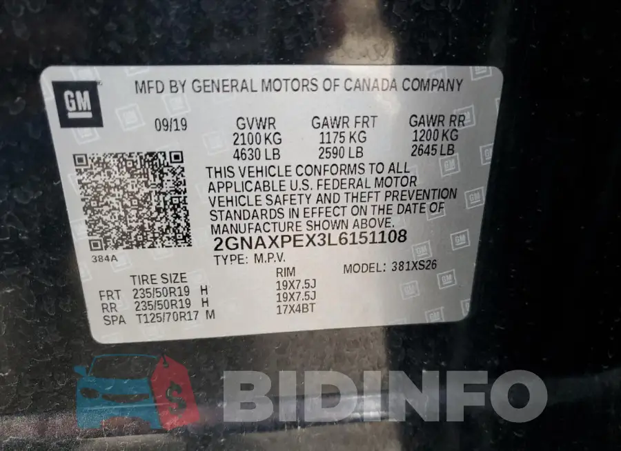 2GNAXPEX3L6151108 Photo# 12