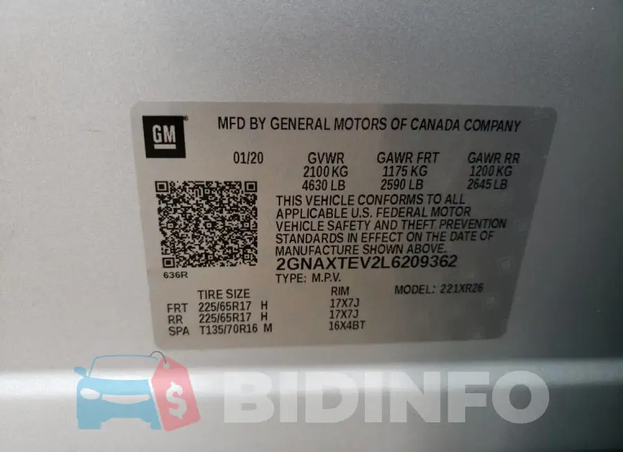 2GNAXTEV2L6209362 Photo# 13