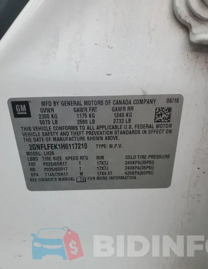 2GNFLFEK1H6117210 Photo# 14