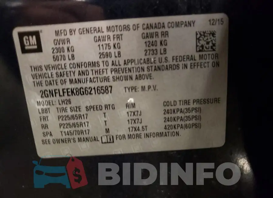 2GNFLFEK8G6216587 Photo# 13