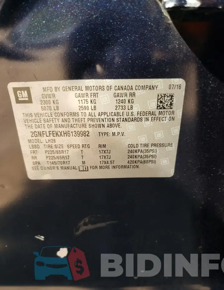 2GNFLFEKXH6139982 Photo# 13