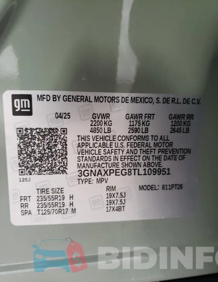 3GNAXPEG8TL109951 Photo# 13