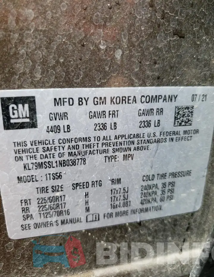KL79MSSL1NB038778 Photo# 13