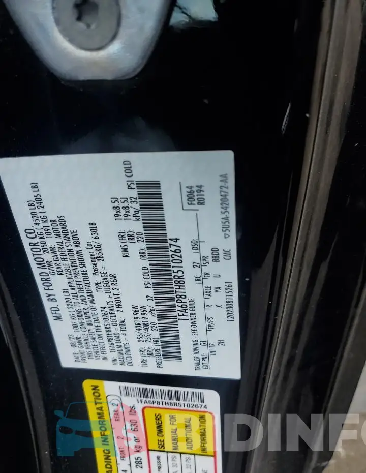 1FA6P8TH8R5102674 Photo# 12